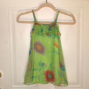 Green floral a-line dress (Girls)